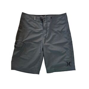 Hurley Mens Board Shorts Gray Cargo Pocket Swim Trunks MBS0002130 Size 33